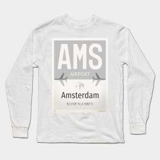 AMS Amsterdam Airport Long Sleeve T-Shirt